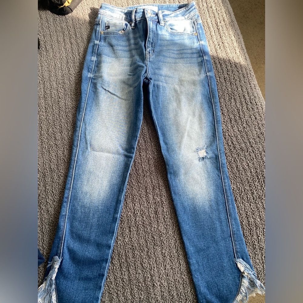 KanCan Light Blue Washed Slim Straight Jeans
